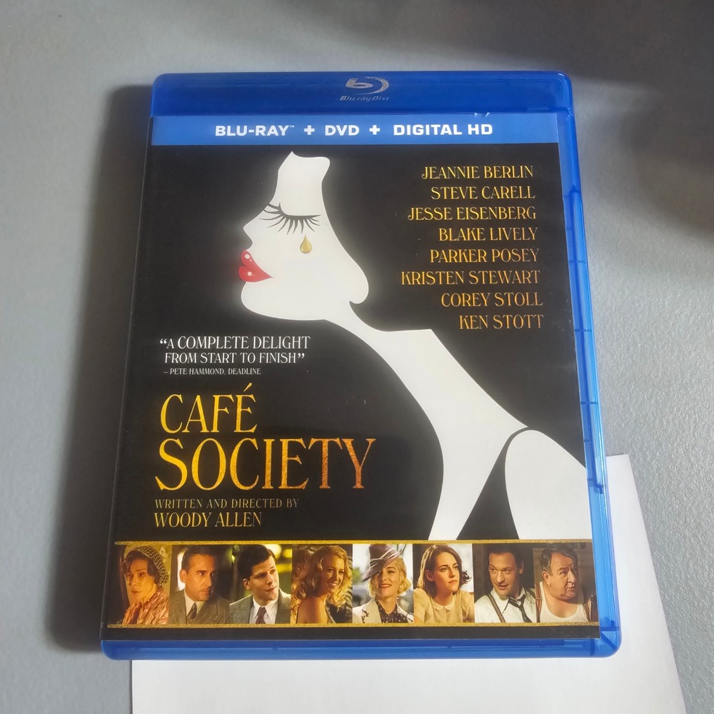 Cafe Society Blu-ray DVD Combo 2016 Woody Allen Jesse Eisenberg Kristen Stewart